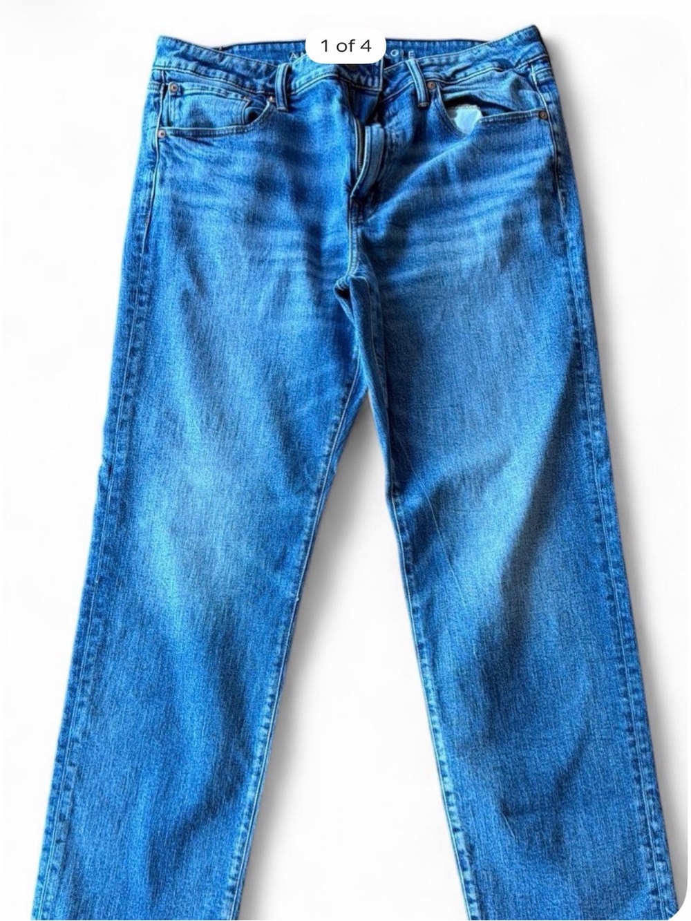 American Eagle Outfitters Men's Bright Blue Straight Jeans size 34 x 32